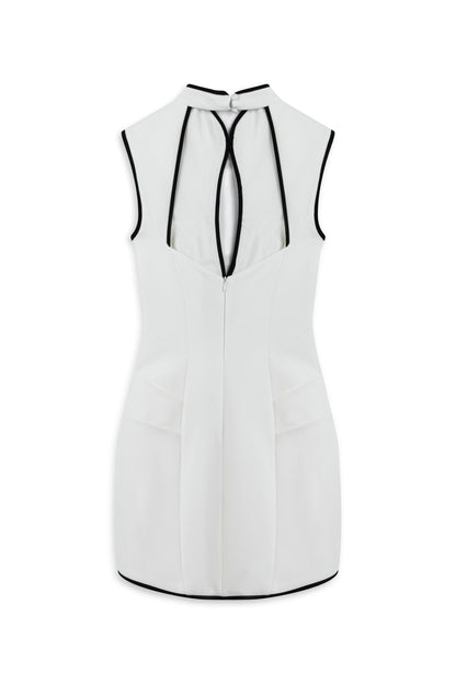 Ecru Japanese Cut Mini Dress