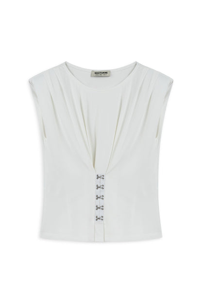 T-Shirt with Agraffe Accessory Detail