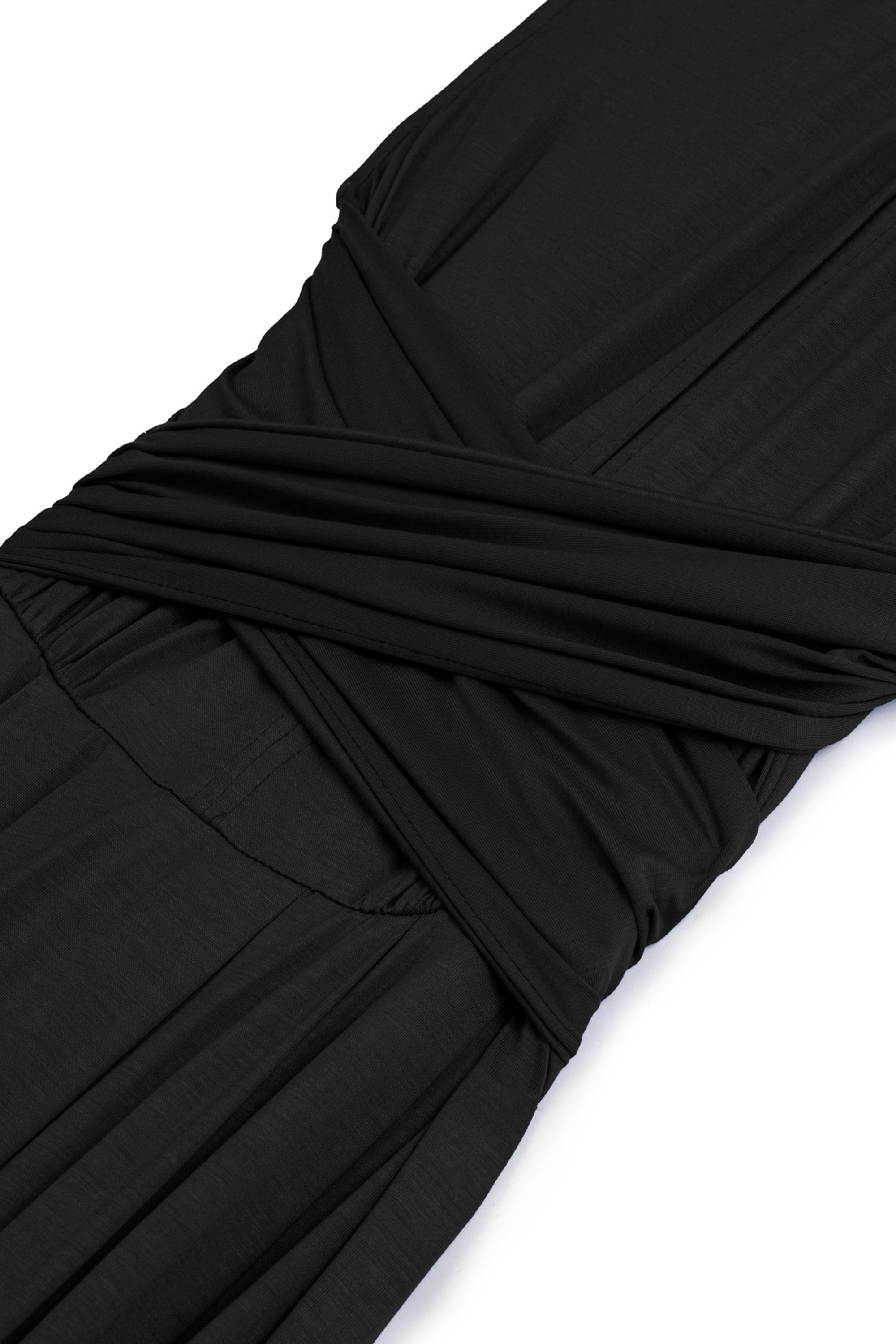 Black Maxi Dress with Belt Ties