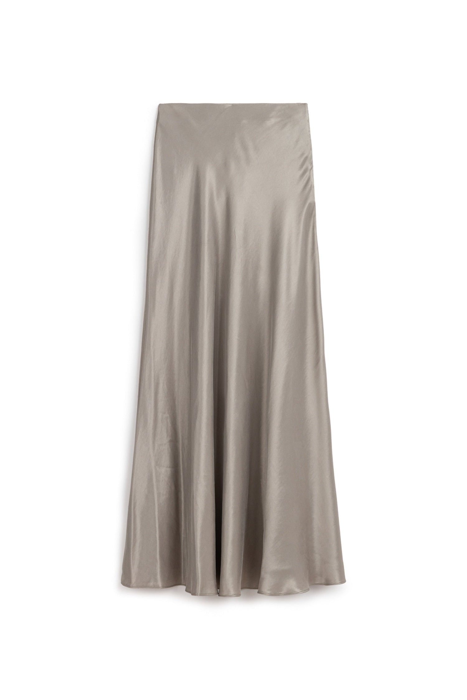 Mink Satin Look Midi Skirt