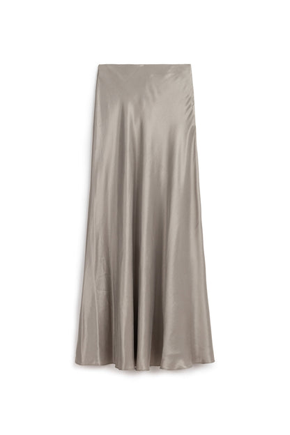 Mink Satin Look Midi Skirt