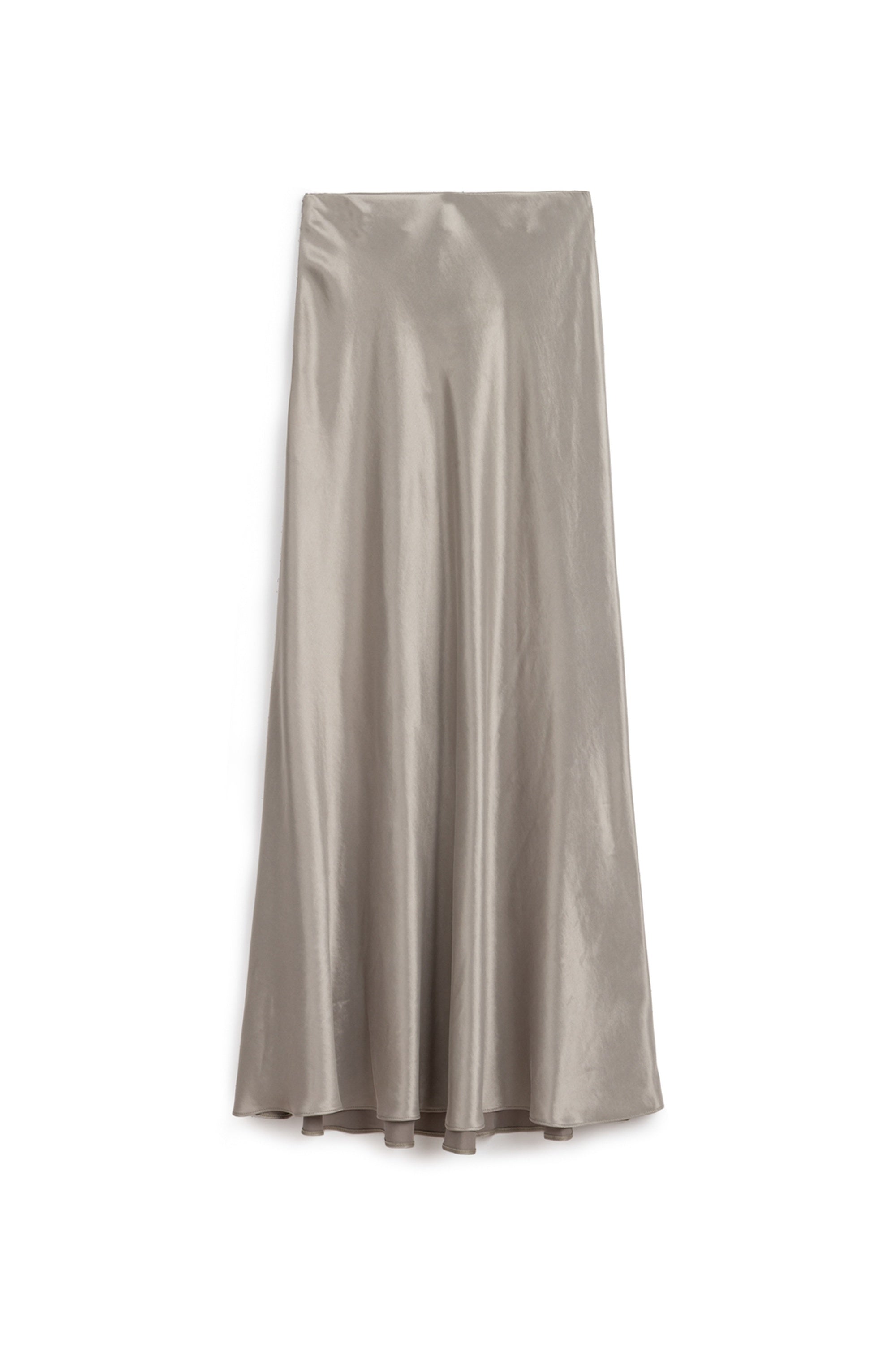 Mink Satin Look Midi Skirt