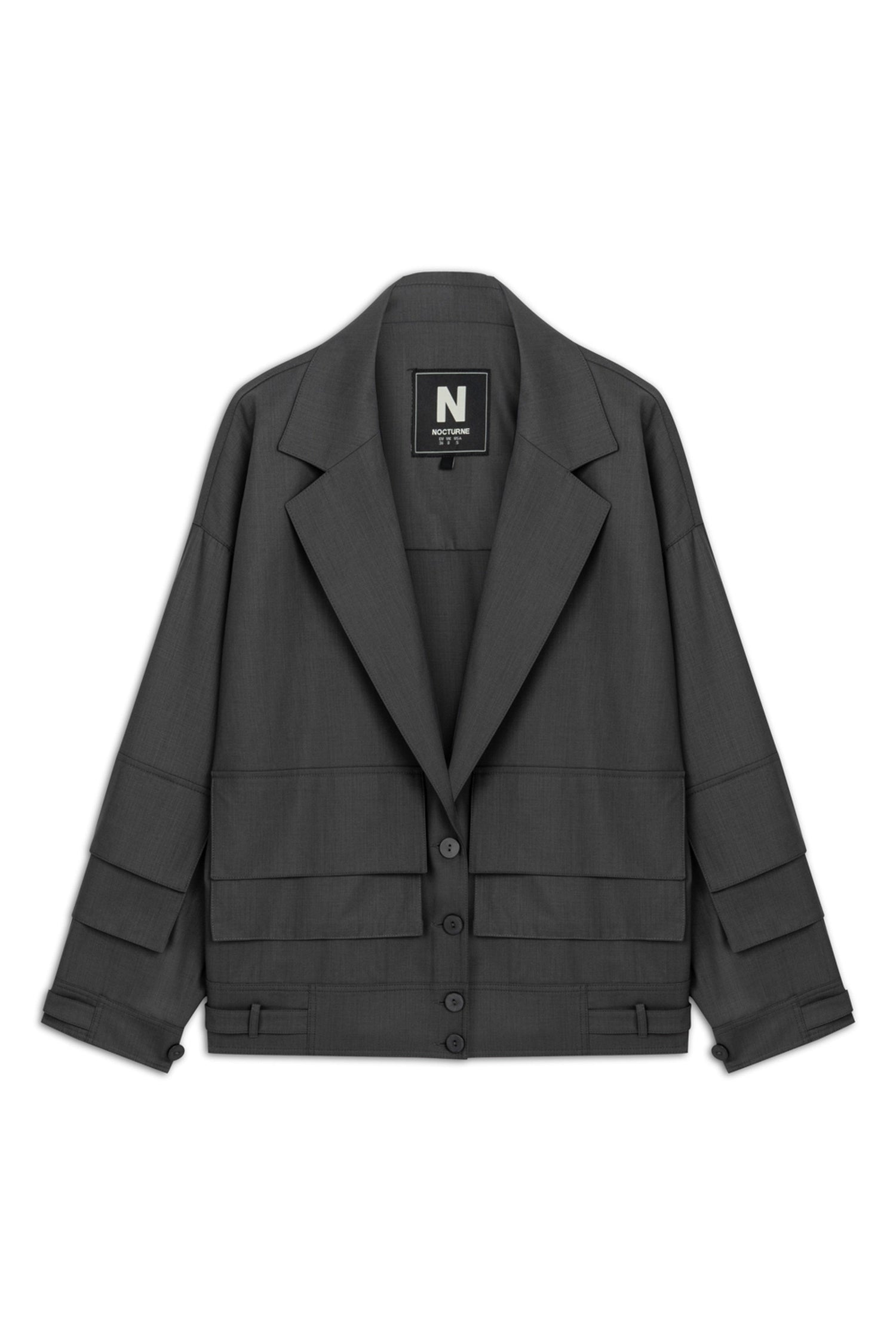 Anthracite Oversize Cargo Pocket Jacket