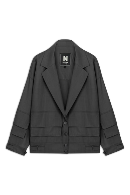 Anthracite Oversize Cargo Pocket Jacket
