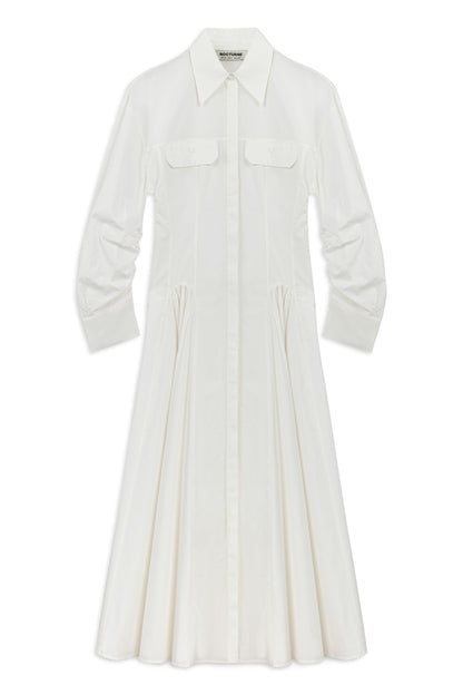 Ecru Gathered Detailed Maxi Dress