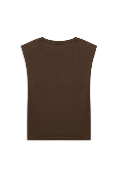 Coffee Padded Basic T-Shirt