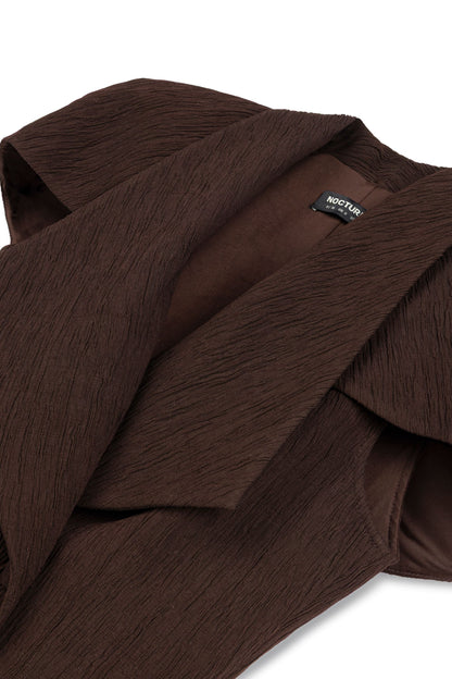 Coffee Mini Dress with Bolero Detail