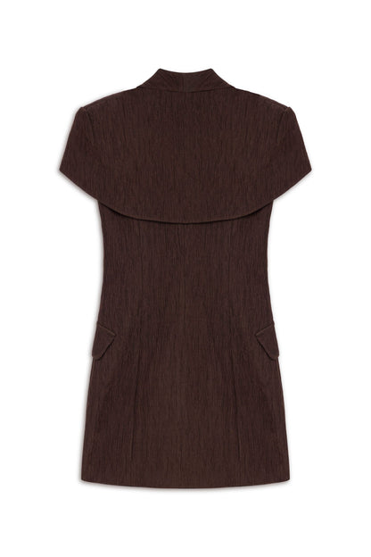 Coffee Mini Dress with Bolero Detail