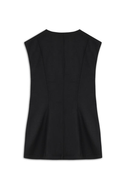 Black Metal Accessory Detailed Vest