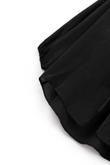 Black Beaded Back Tie-Up Shirt