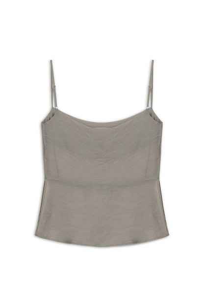 Grey Slit Strappy Blouse