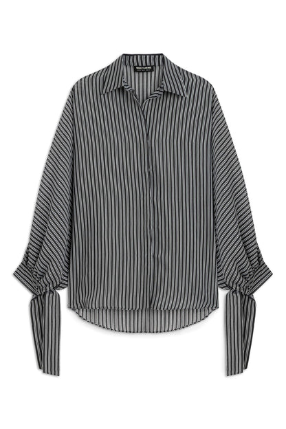 Oversize Shirt with Tie Sleeve Detail