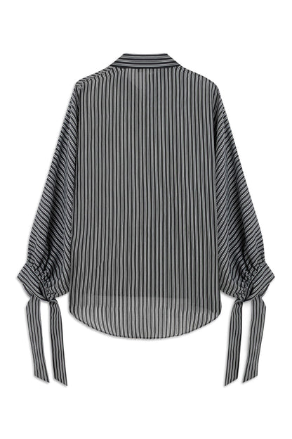 Oversize Shirt with Tie Sleeve Detail
