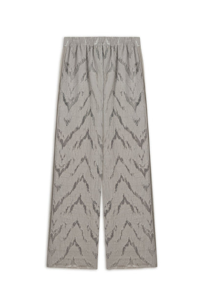 Gray Relaxed Fit Jacquard Pants