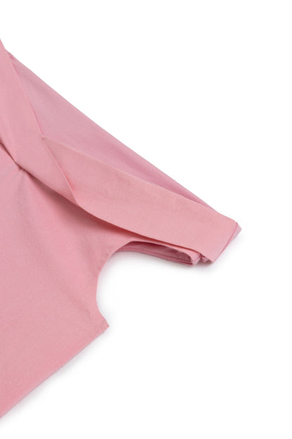 Pink Open Shoulder Blouse