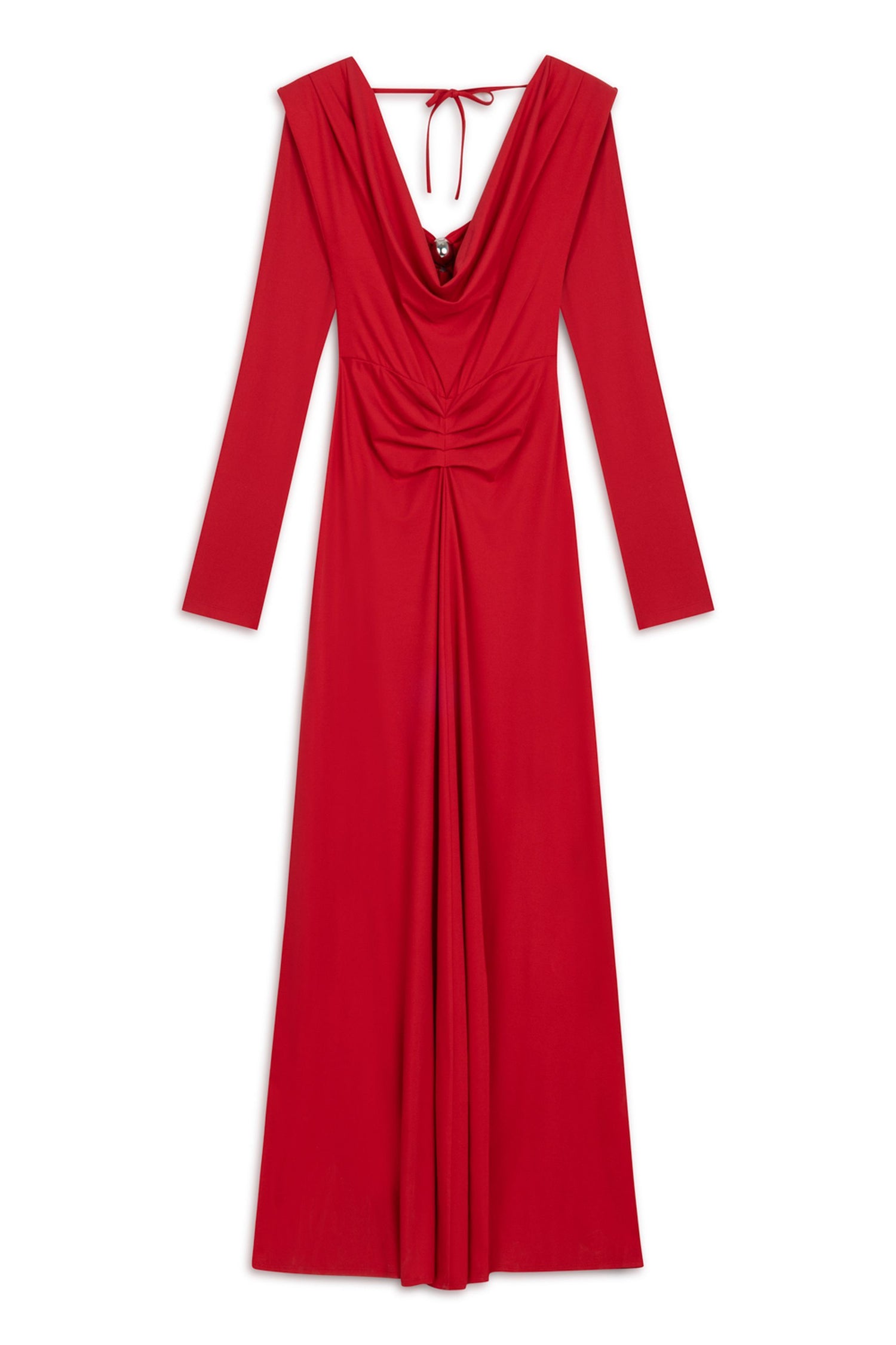 Padded Accessory Detailed Maxi Dress