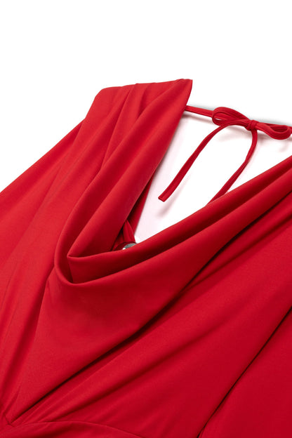 Padded Accessory Detailed Maxi Dress