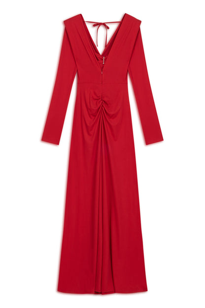 Padded Accessory Detailed Maxi Dress