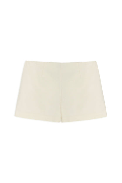 Ecru Woven Low Waist Mini Skort