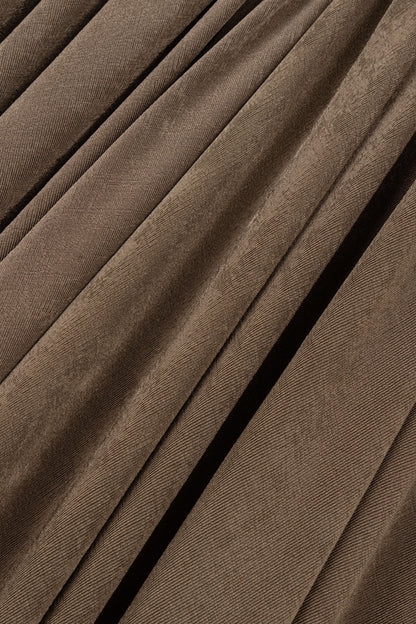 Bronze Draped Detailed Flowy Maxi Dress