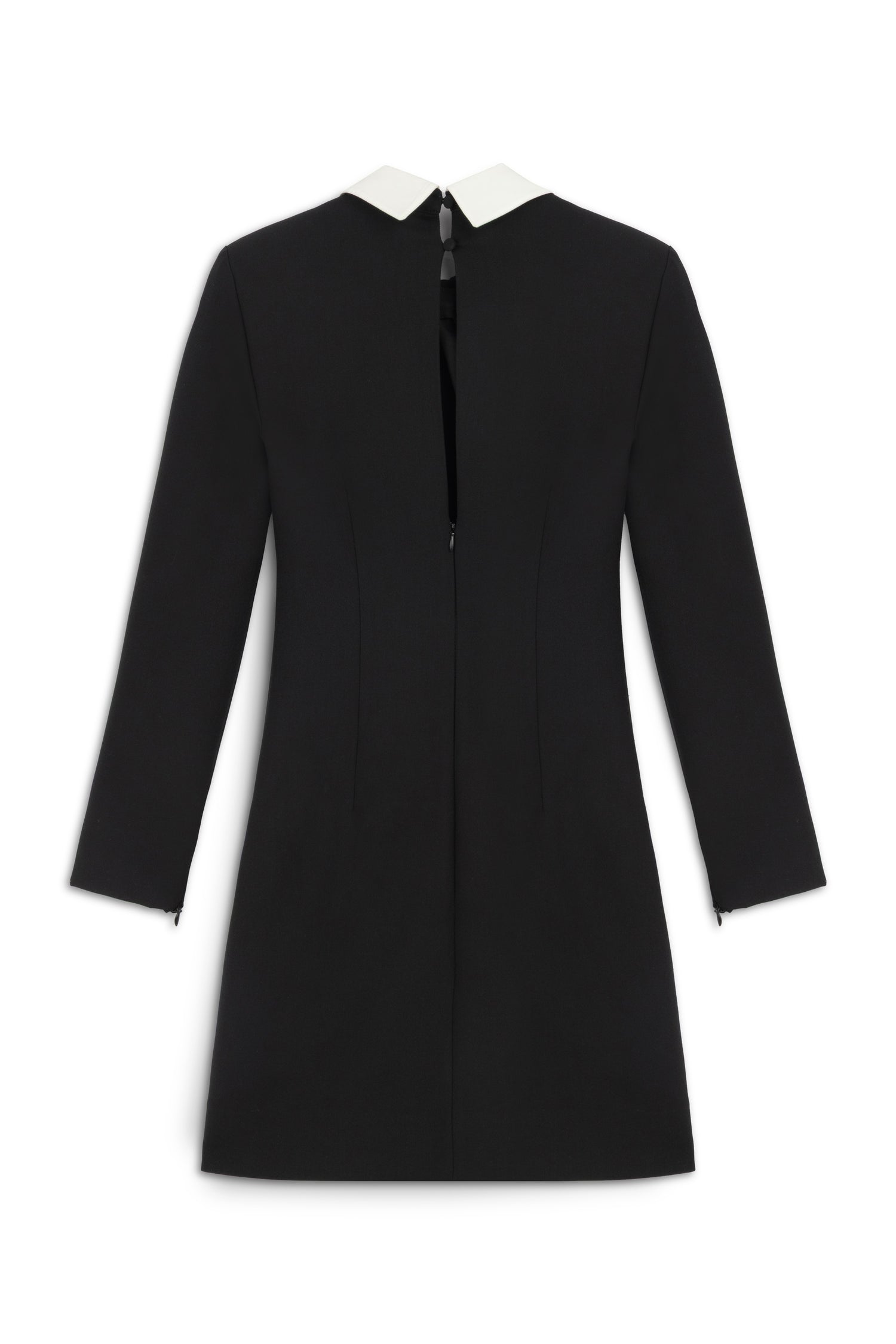 Black and White Tie Collar Mini Dress
