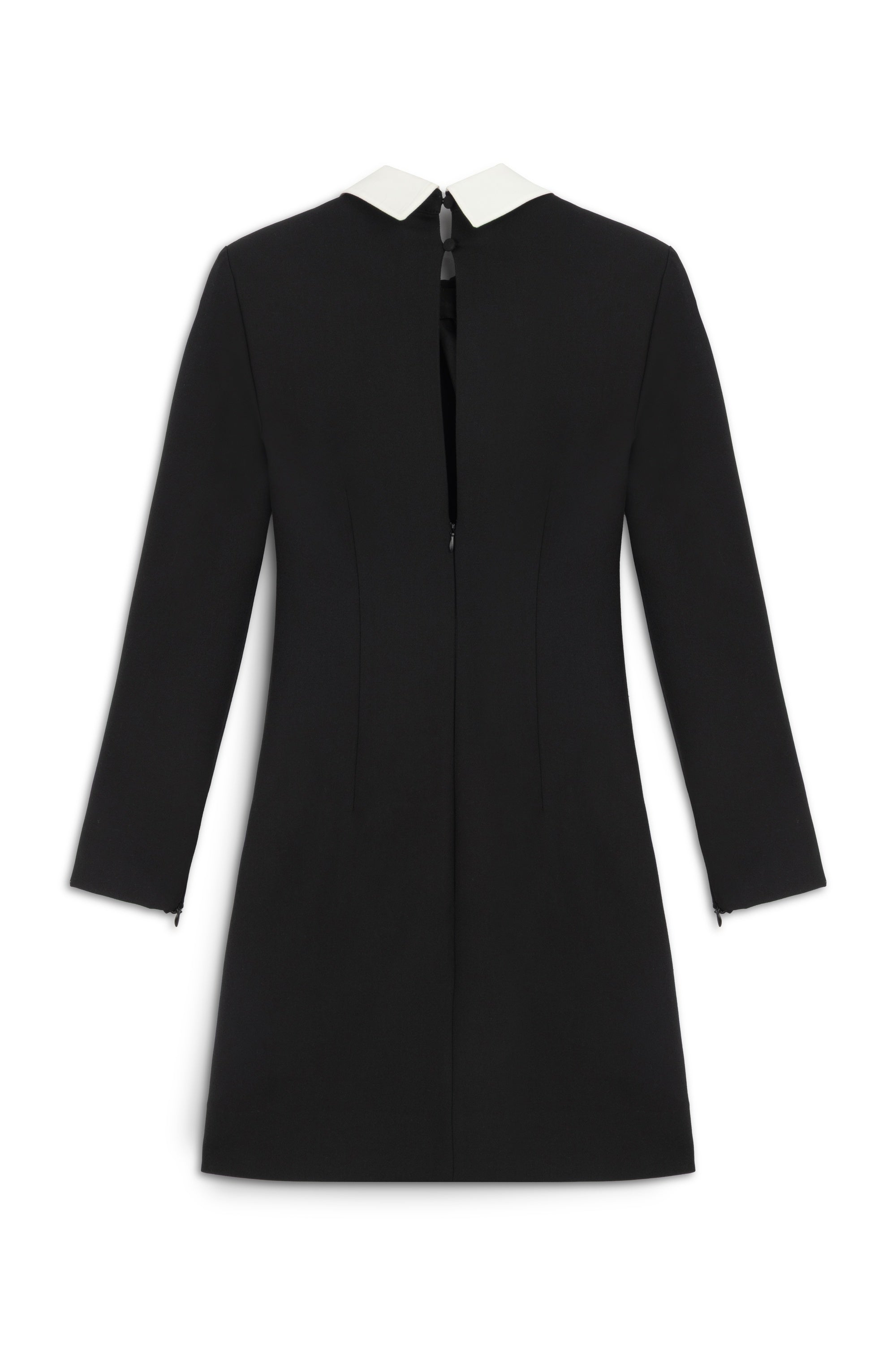 Black and White Tie Collar Mini Dress