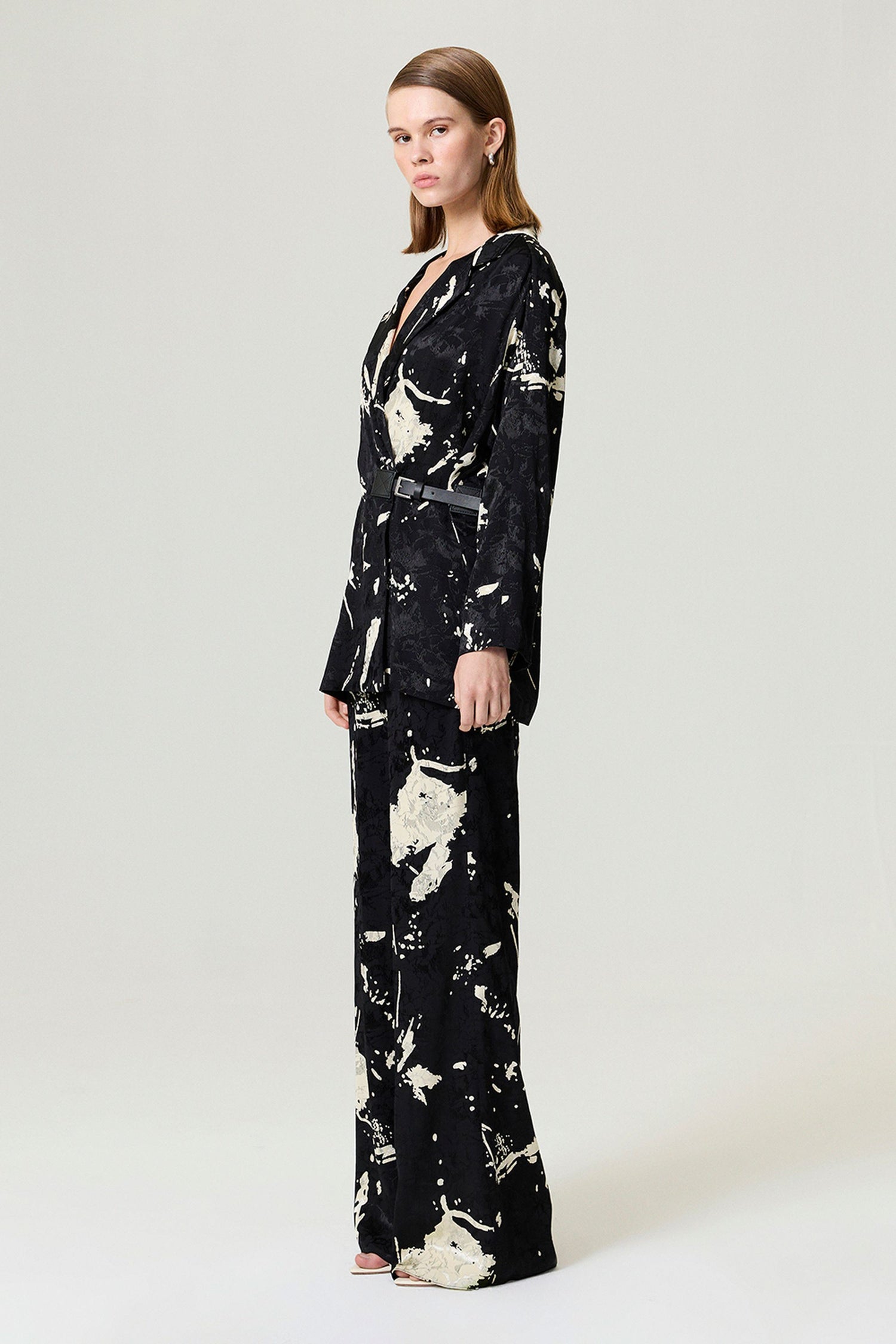 Black and White Draped Pants