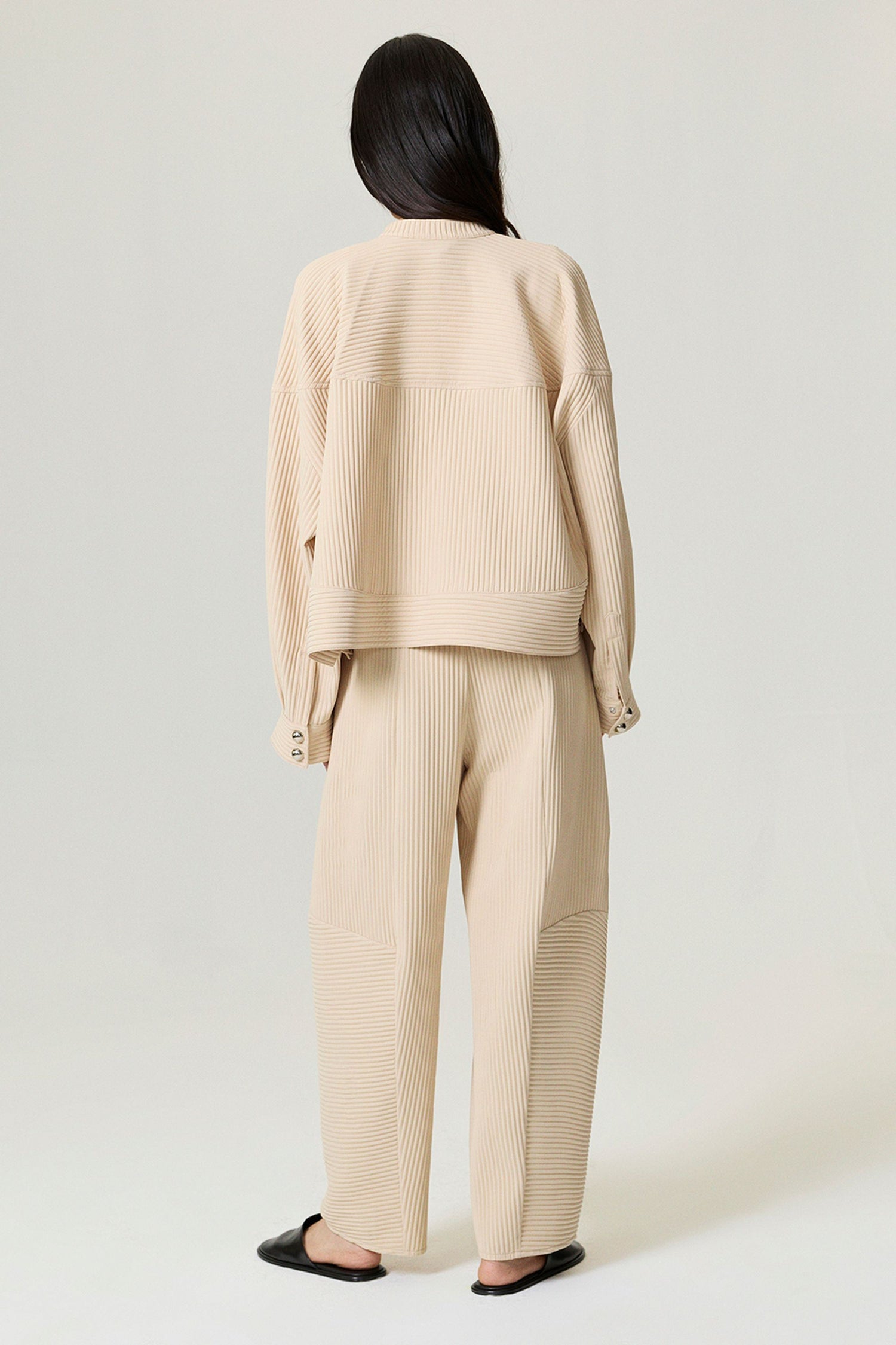 Ribbed Detailed Jacket