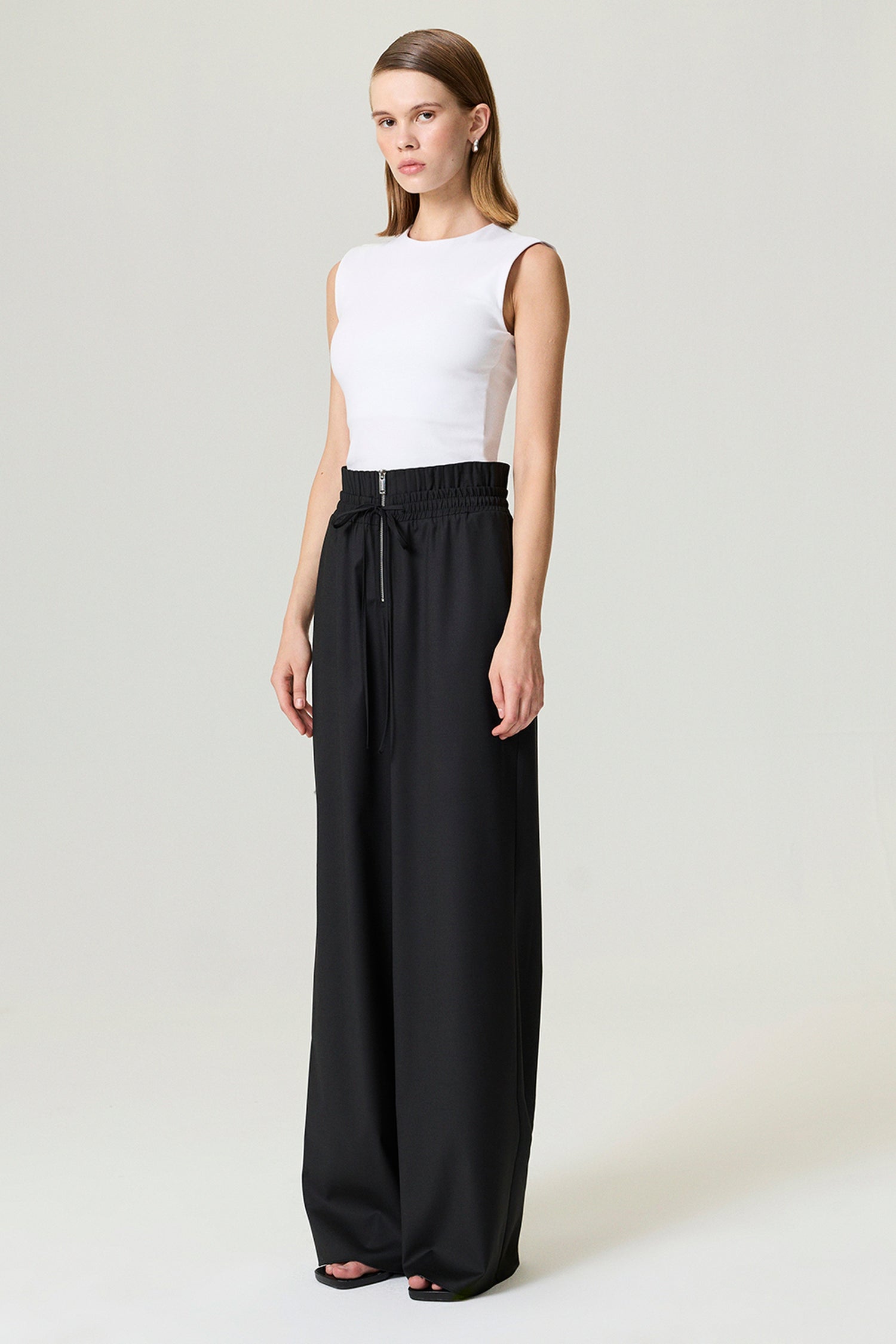 Drawstring Waist Relaxed Pants