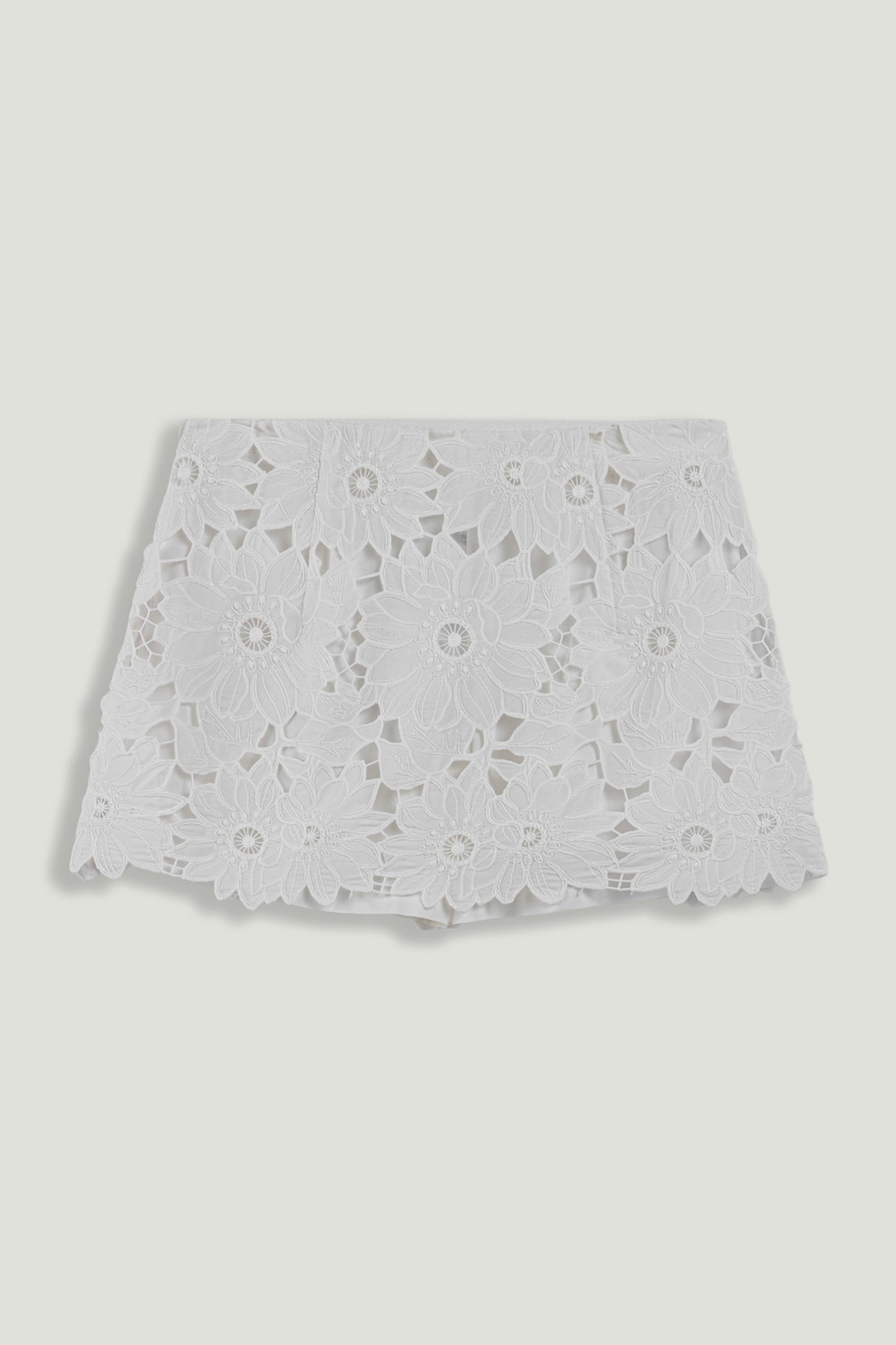 Broderie-Trim Mini Skort