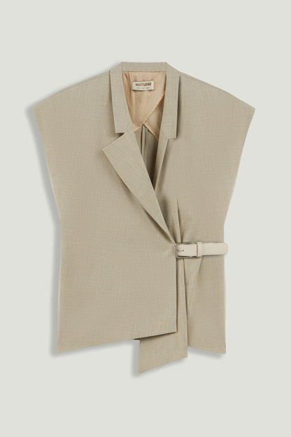 Belted Double-Breasted Vest