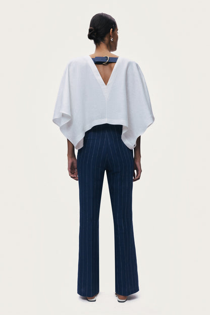 Belt Detail V-Neck Blouse