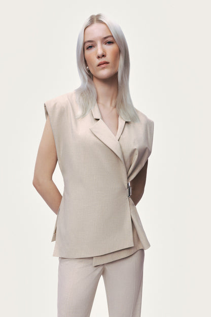 Belted Double-Breasted Vest