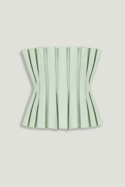 Pleated Strapless Bustier Top