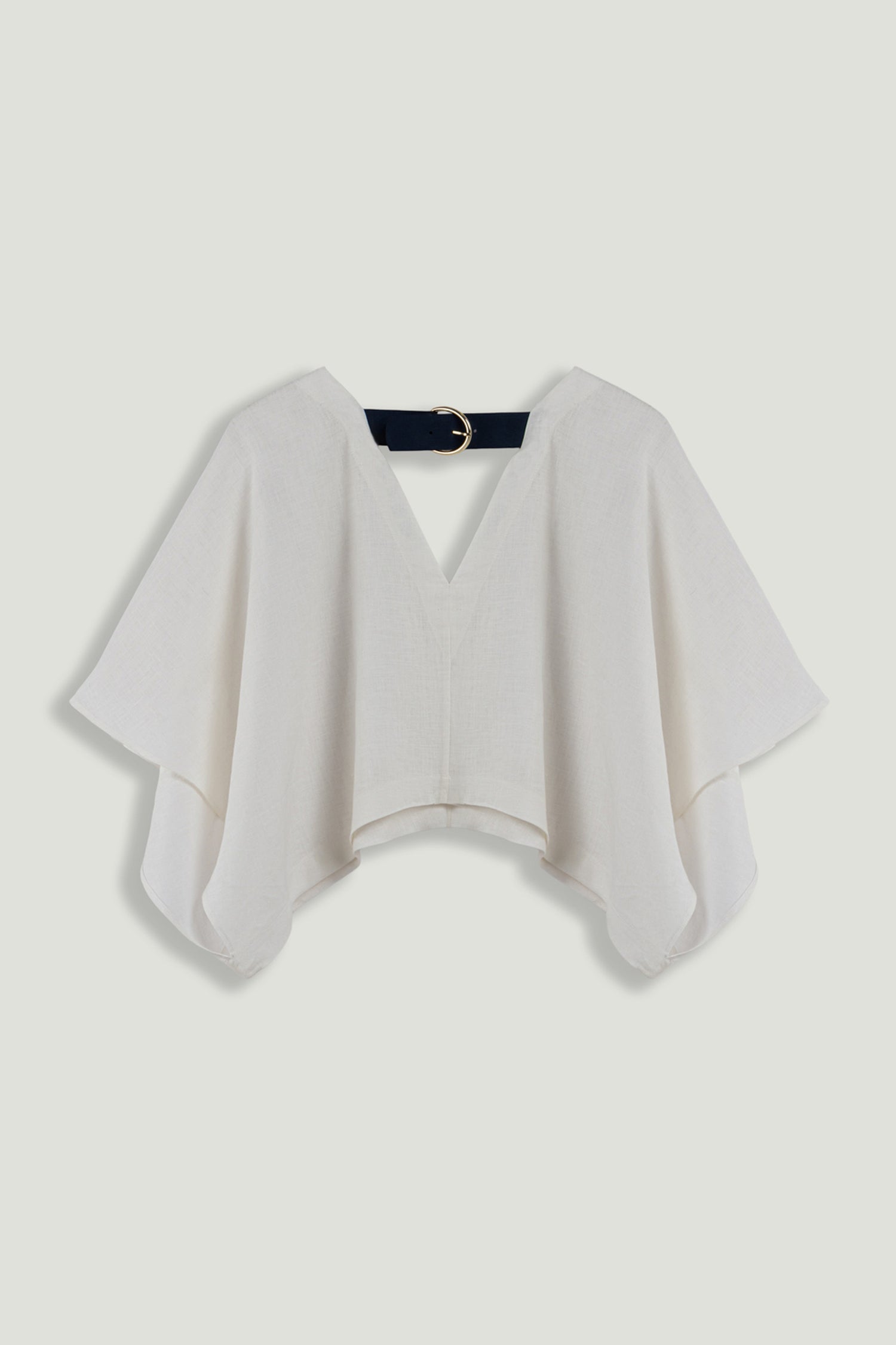 Belt Detail V-Neck Blouse
