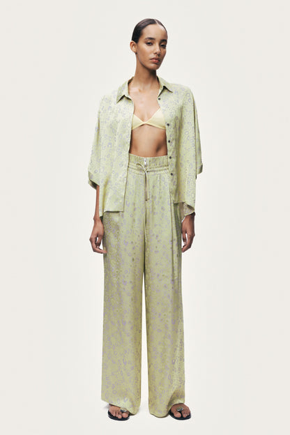 Printed Wide-Leg Trousers