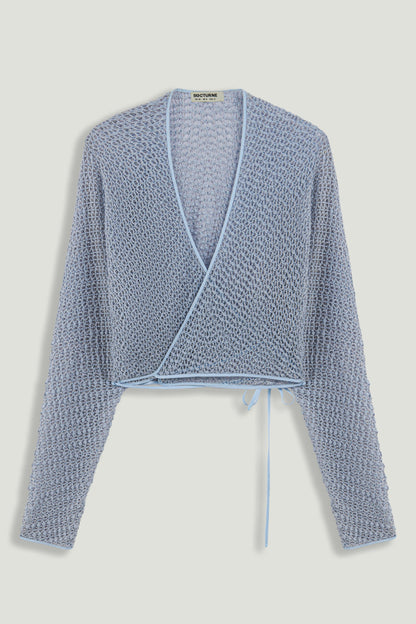 Wrap Mesh Blouse