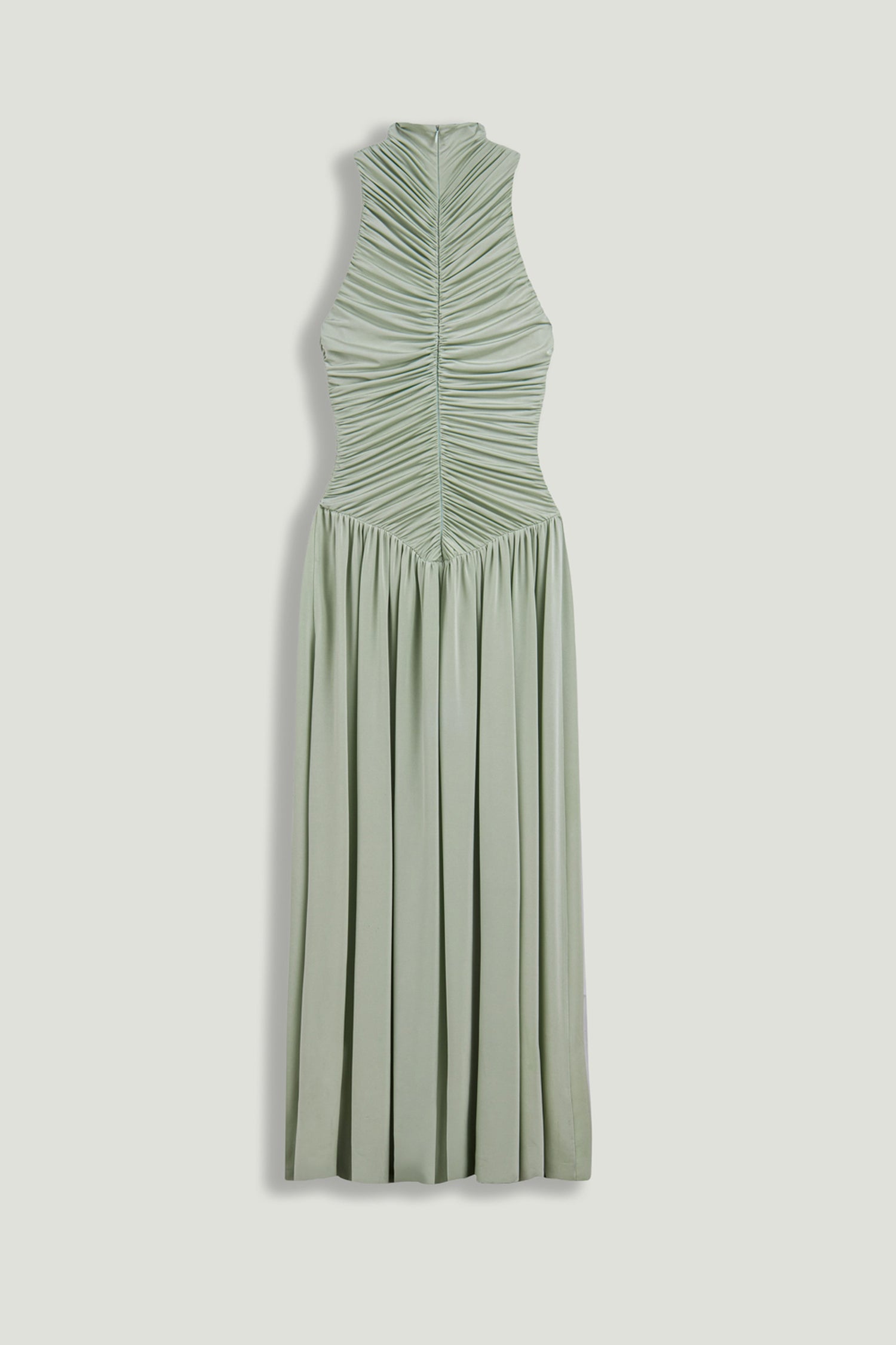 Draped Stand Collar Maxi Dress