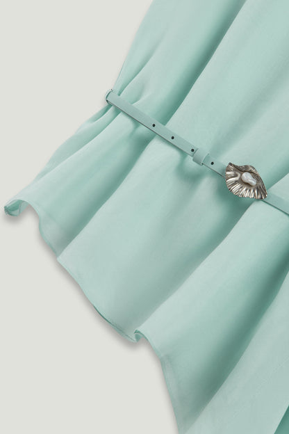 Belt Detail Asymmetric Blouse