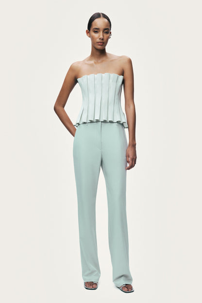 Pleated Strapless Bustier Top