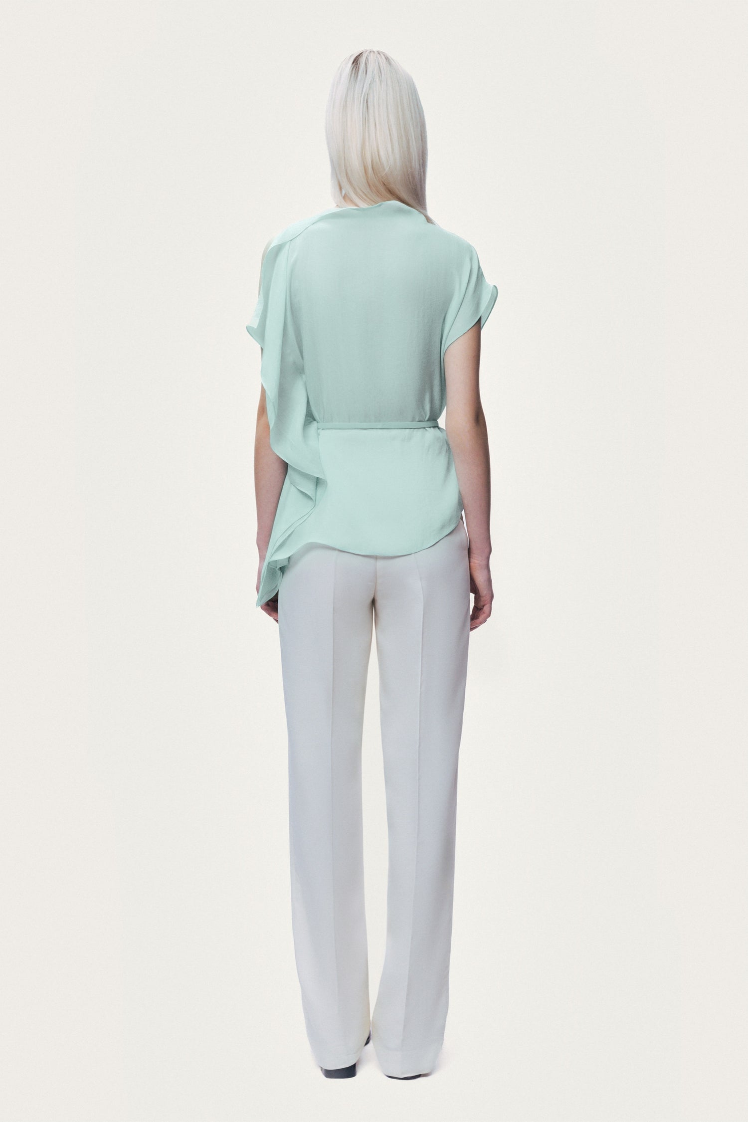 Belt Detail Asymmetric Blouse