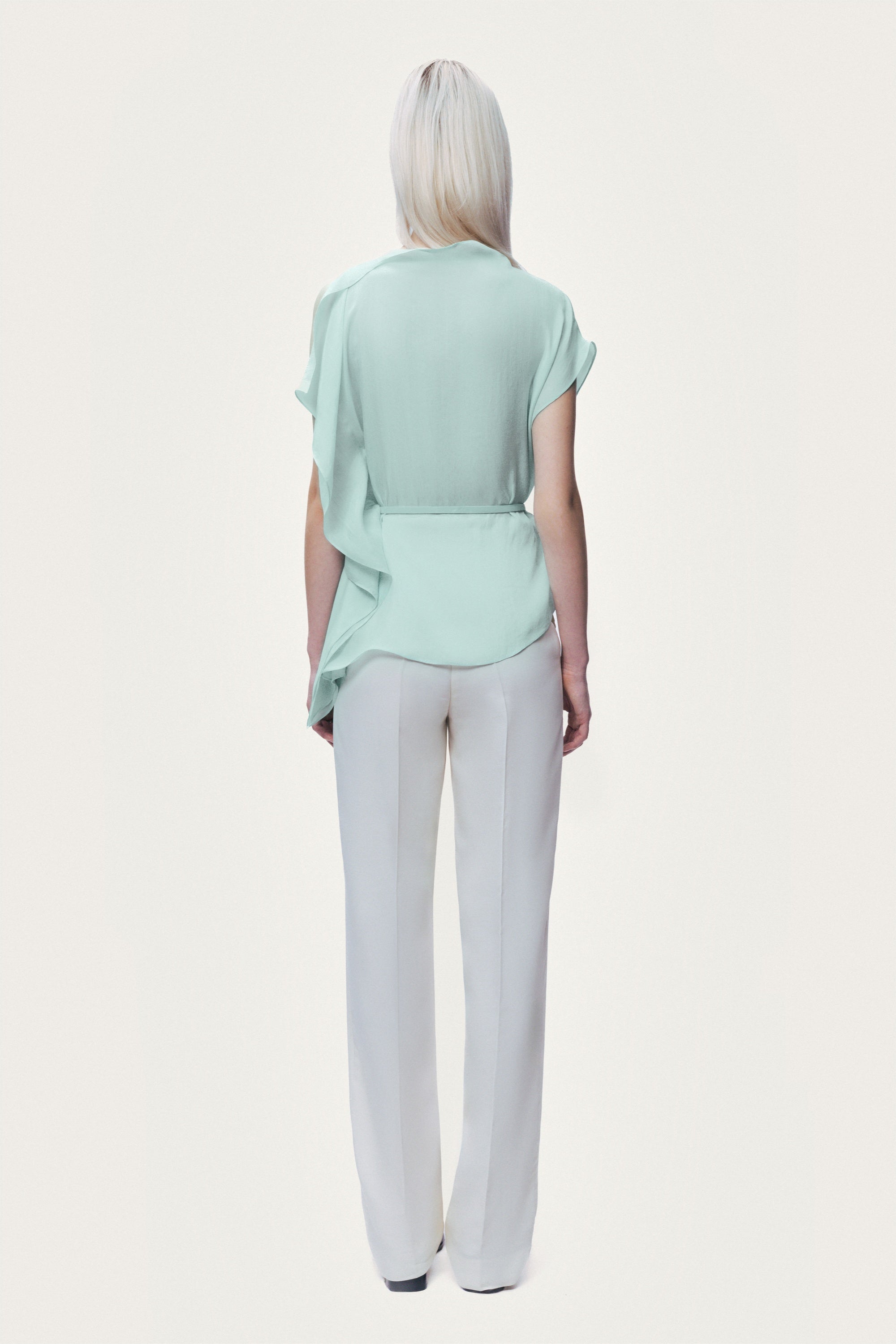 Belt Detail Asymmetric Blouse