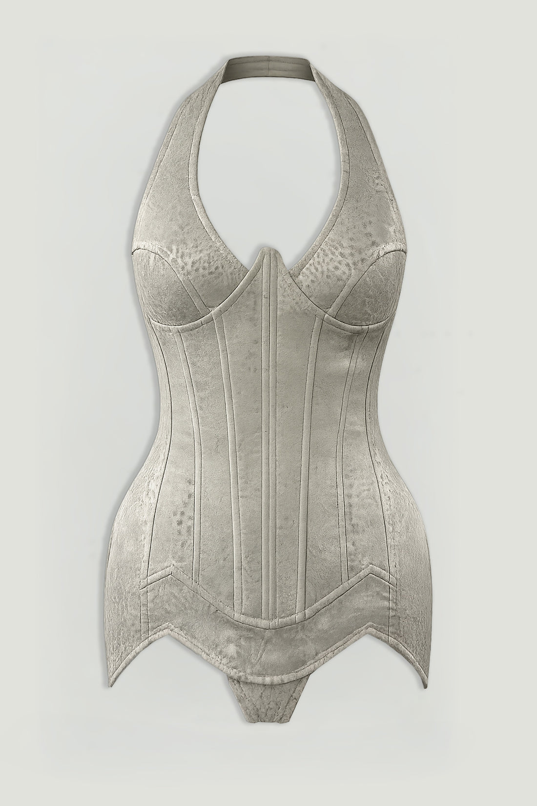 Snake Print Boned Corset Halterneck Body