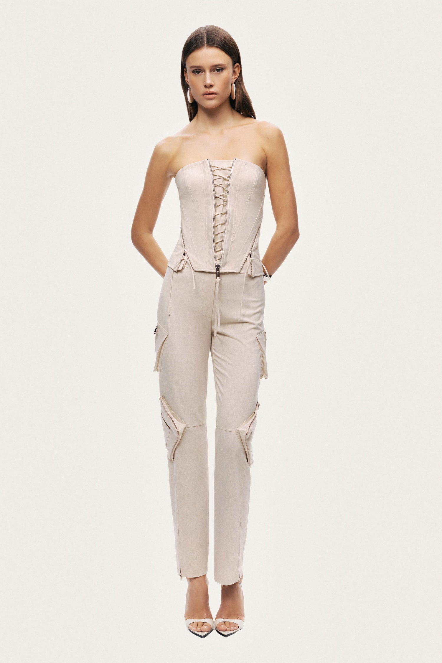 Strapless Lace-Up Bustier