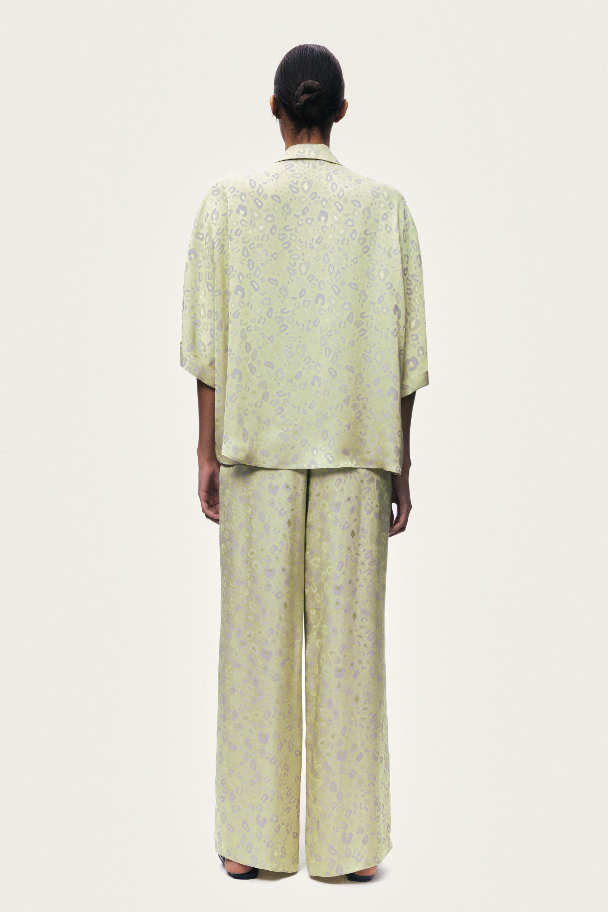 Printed Wide-Leg Trousers