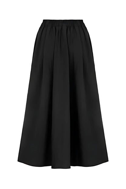 Button Accessorized Midi Skirt