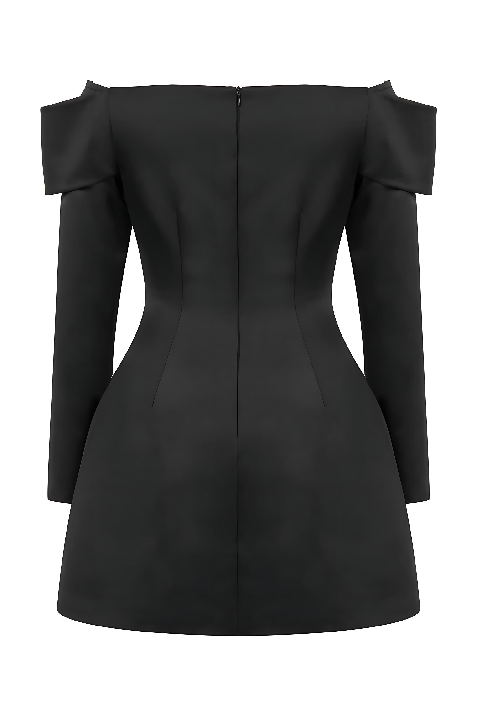Black Off the Shoulder Mini Dress