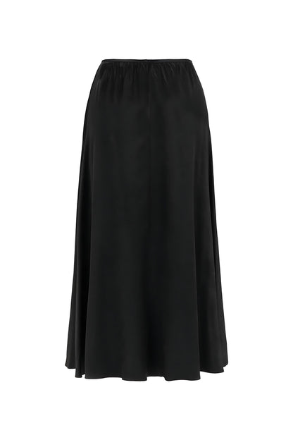 Elastic Waist Midi Skirt