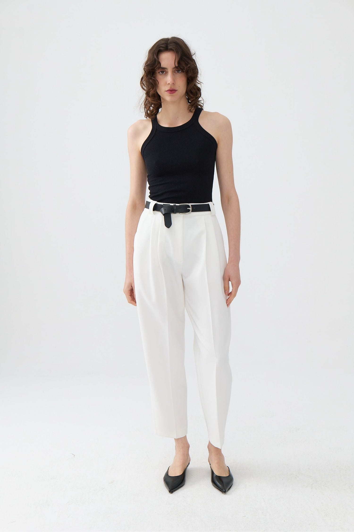 High Waist Pleated Pants