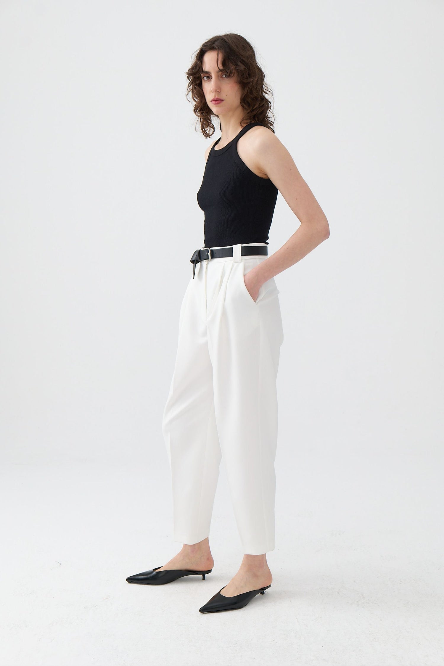 High Waist Pleated Pants